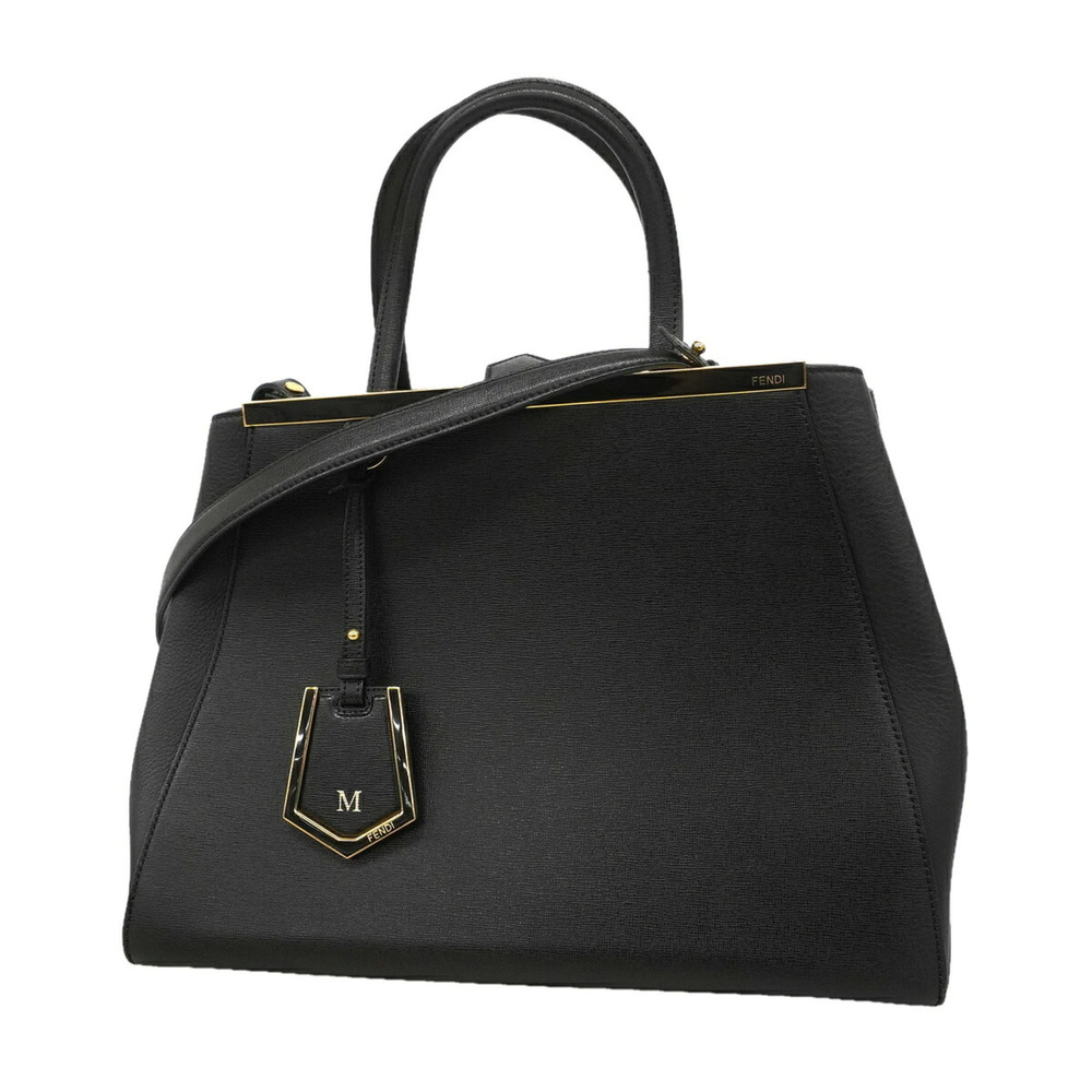 Fendi Toujours Leather Handbag, Black, 2-way Bag for Women
